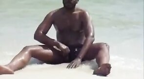 jerking off at the beach