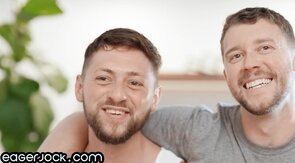 Eager tattooed jock barebacked by top BF till cumshot