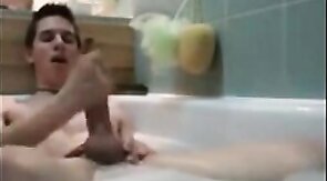 Twink jerking off in bathtub
