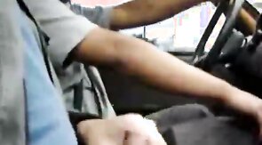 Wank in the Taxi Driver's Side -