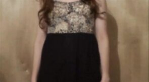 Sissy in new dress and panties