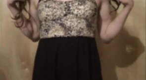 Sissy in new dress and panties