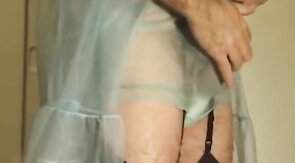 Belted Pad or Bra in my see-thru panties - Hmm? Crossdresser