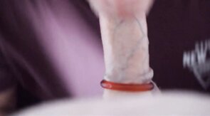 Buddy deep throating and face fucking my big cock on poppers