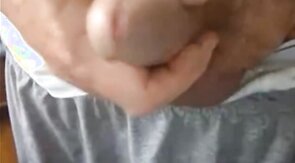 old man jerking his big dick