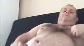 Chub bear handjob and cum