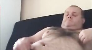 Chub bear handjob and cum