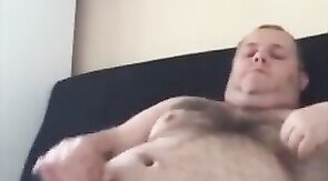 Chub bear handjob and cum