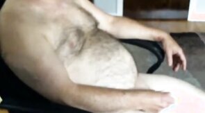handsome hairy dad jerking off