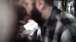 Sub sucking and feeding on his man's load