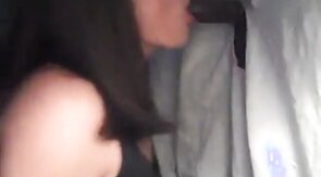 Amateur CD sucks Black cock at gloryhole