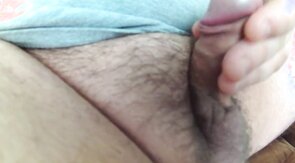 Close up small cock wank and cum