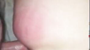 Daddy dick stretching tiny buttonhole to breaking