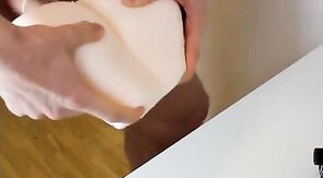 Boy fucks his toy pussy