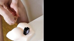 Boy fucks his toy pussy