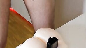 Boy fucks his toy pussy