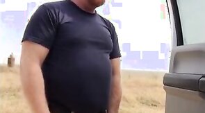 Taking a leak in the country.