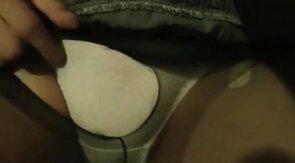 Crossdresser sissy ripping pantyhose with cumshot. CD trap