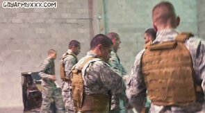 Navy stud fucked in public military shower by colleague