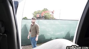 Fooled straight stud bangs gay ass in public van outdoo