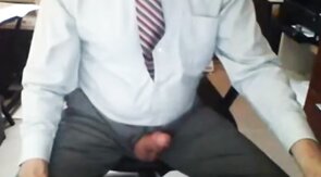 Grandpa in Suit Masturbating