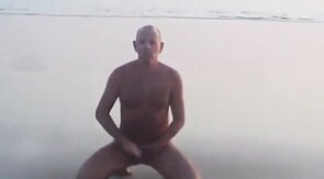 Daddy takes a stroll and blows the cameraman