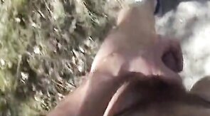 Jacking and cumming on a bridge over the highway