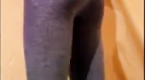 cute sissy in leggings with a bulge