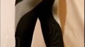 cute sissy in leggings with a bulge