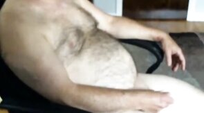 handsome hairy dad jerking off