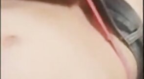 Stroking in tight jeans shorts