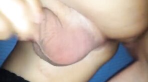 crossdresser anal fucked, while jerking his cock