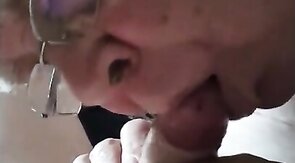 Grandpa sucks a young cock