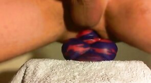 amateur Anal sex toy fun with flint the bad dragon !
