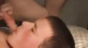 Self sucking twink cums on his face