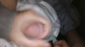 Twink cumming his wet diaper