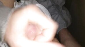 Twink cumming his wet diaper