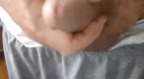 old man jerking his big dick