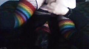 shemale big balls nely big ass tranny self facial