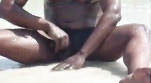jerking off at the beach