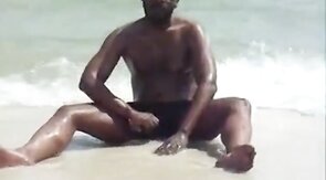 jerking off at the beach