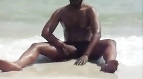 jerking off at the beach