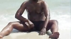 jerking off at the beach