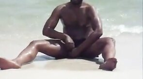 jerking off at the beach