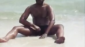 jerking off at the beach