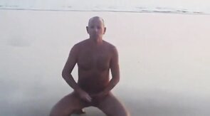 Daddy takes a stroll and blows the cameraman