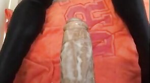 Sissy big black dildo fucked