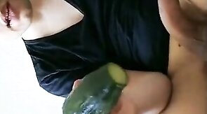 I put cucumber in my ass, then eat it