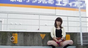 Japanese Crossdresser Outdoor Flashing.