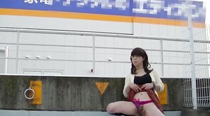 Japanese Crossdresser Outdoor Flashing.